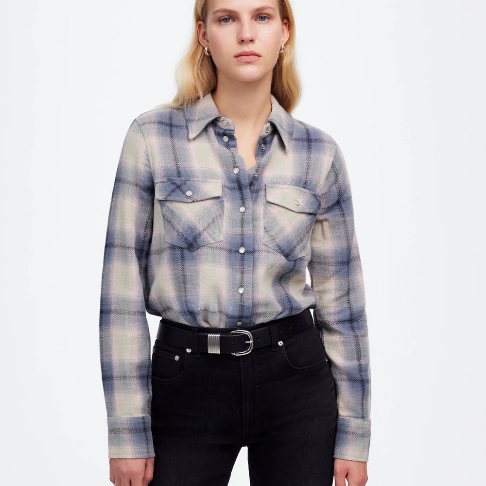 Madewell Flannel Snap-front Shirt in Plaid